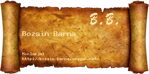 Bozsin Barna névjegykártya